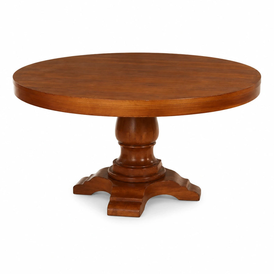 Round Wooden Pedestal Dining Table