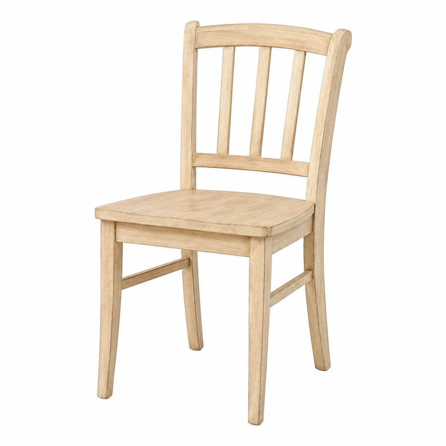 Light Wood Slat Back Dining Chair