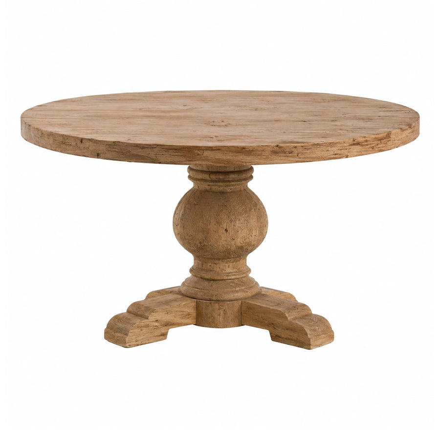 Round Pedestal Dining Table Natural Wood