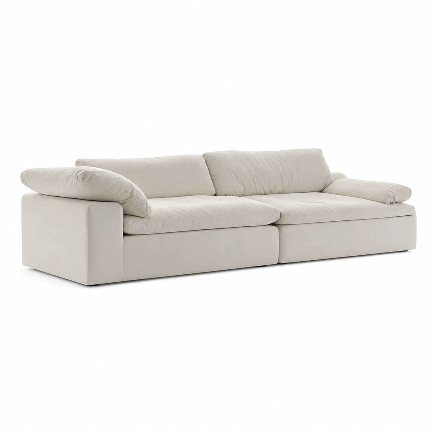 Cream Modular Sofa with Plush Cushions