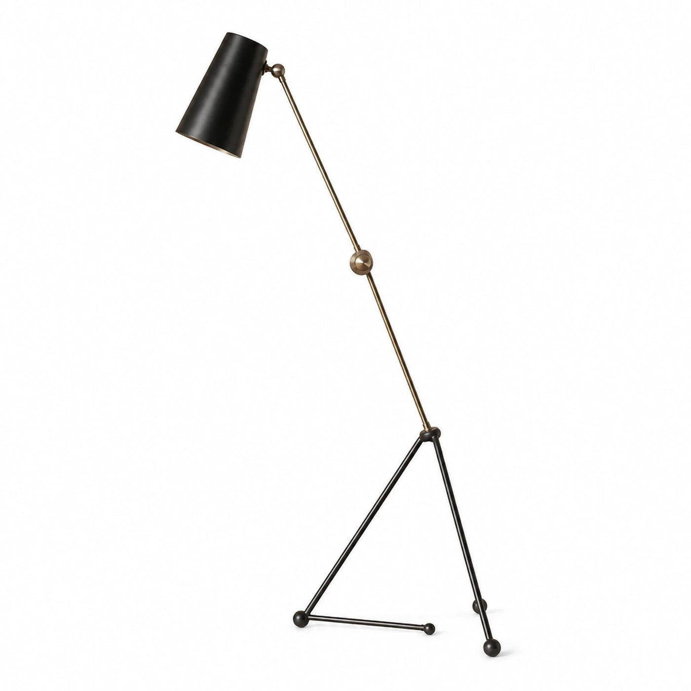Black and Brass Tripod Floor Lamp