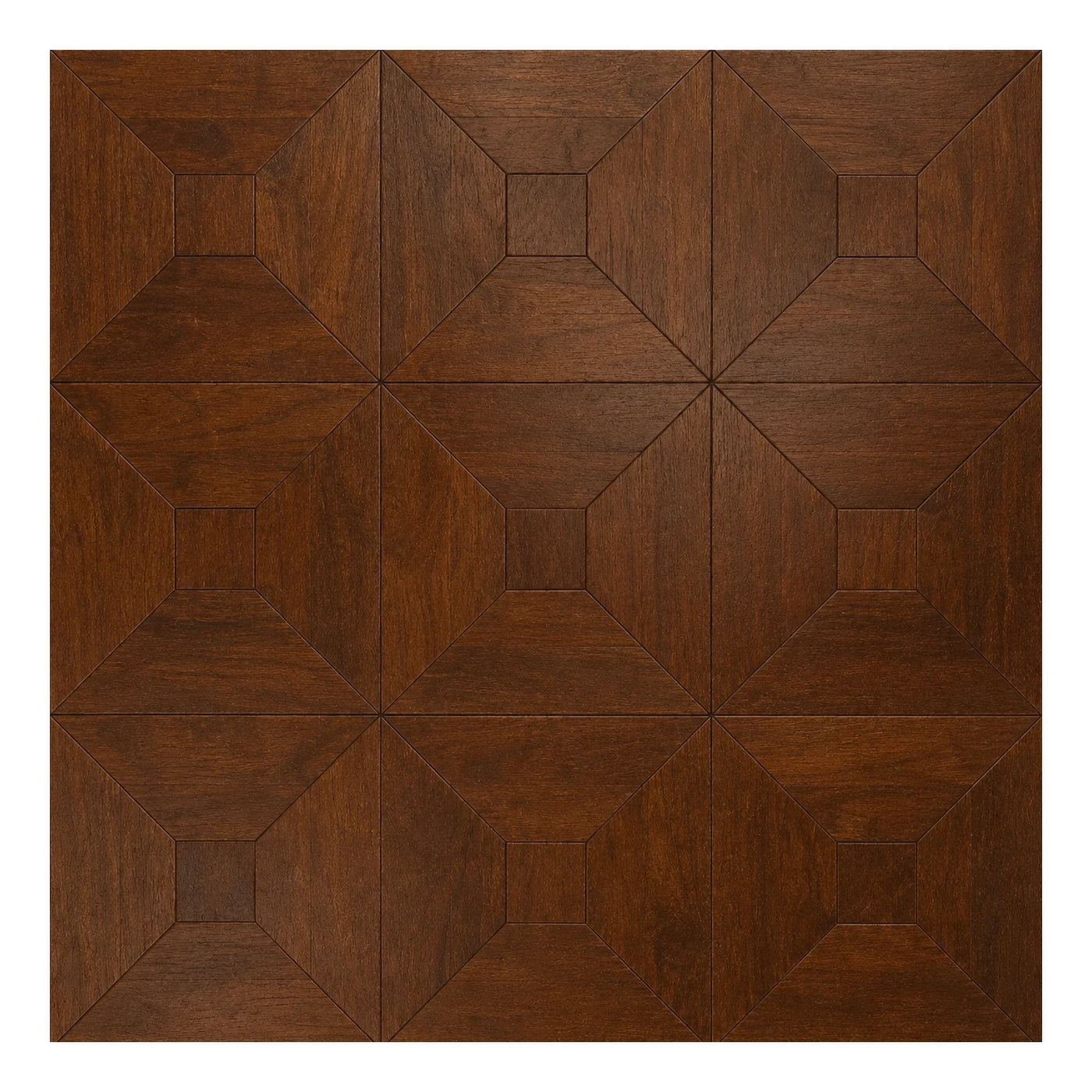 Dark Brown Geometric Parquet Wood Flooring Tile
