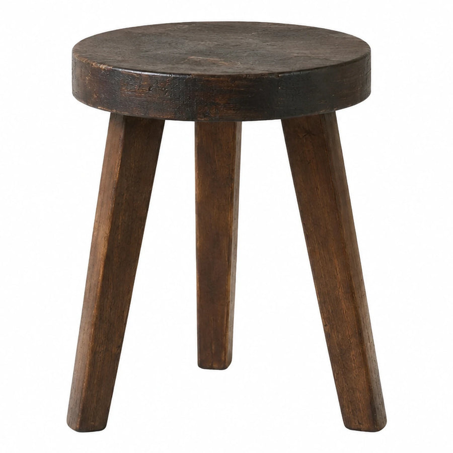 Round Wooden Stool with Three Legs