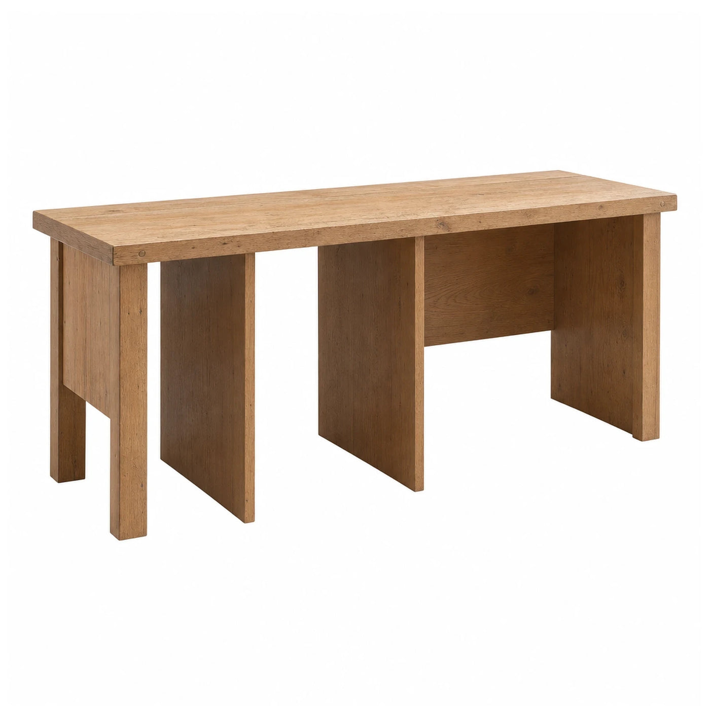 Solid Wood Rectangular Dining Table with Panel Legs