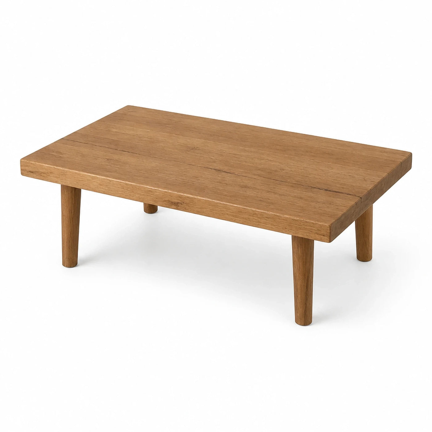Solid Wood Rectangular Coffee Table with Tapered Legs