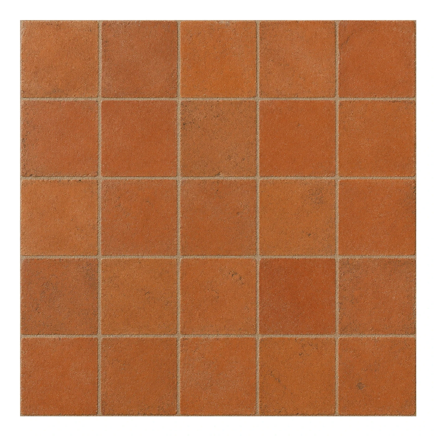 Terracotta Square Floor Tiles with Grout Lines