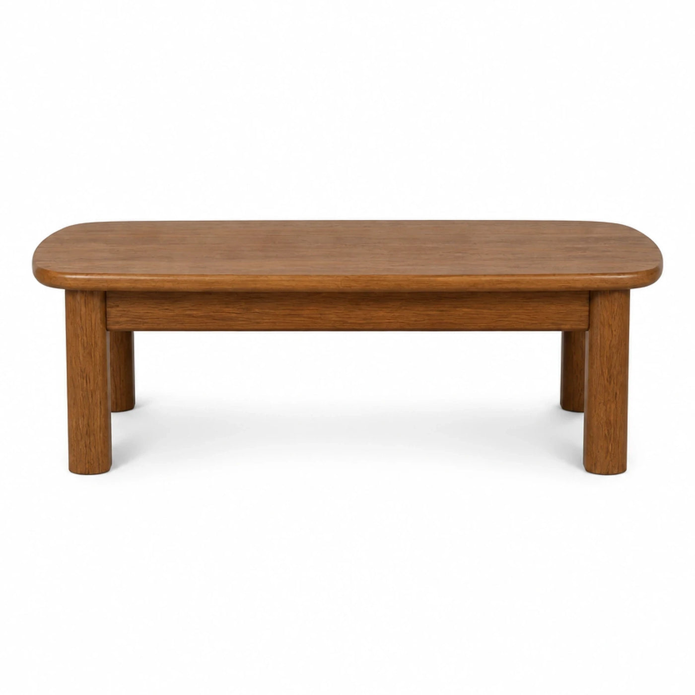 Solid Wood Oval Coffee Table with Rounded Edges