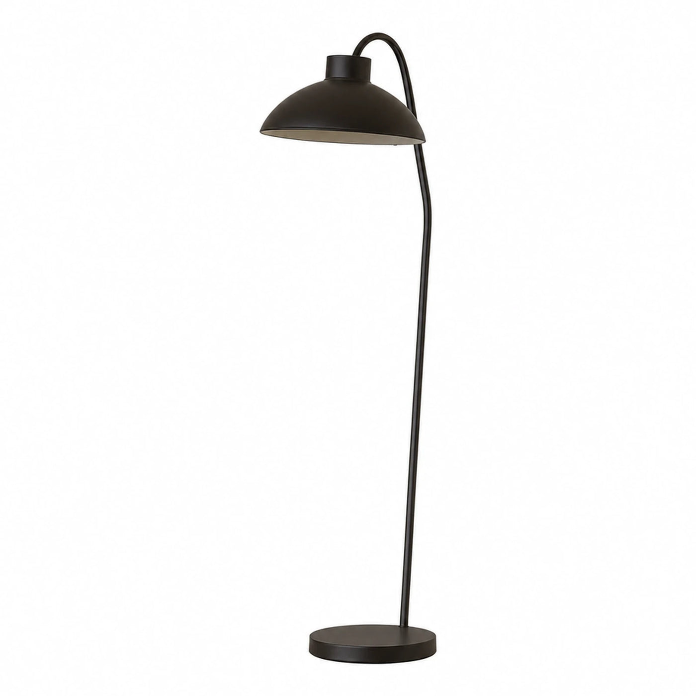 Black Metal Arc Desk Lamp with Dome Shade