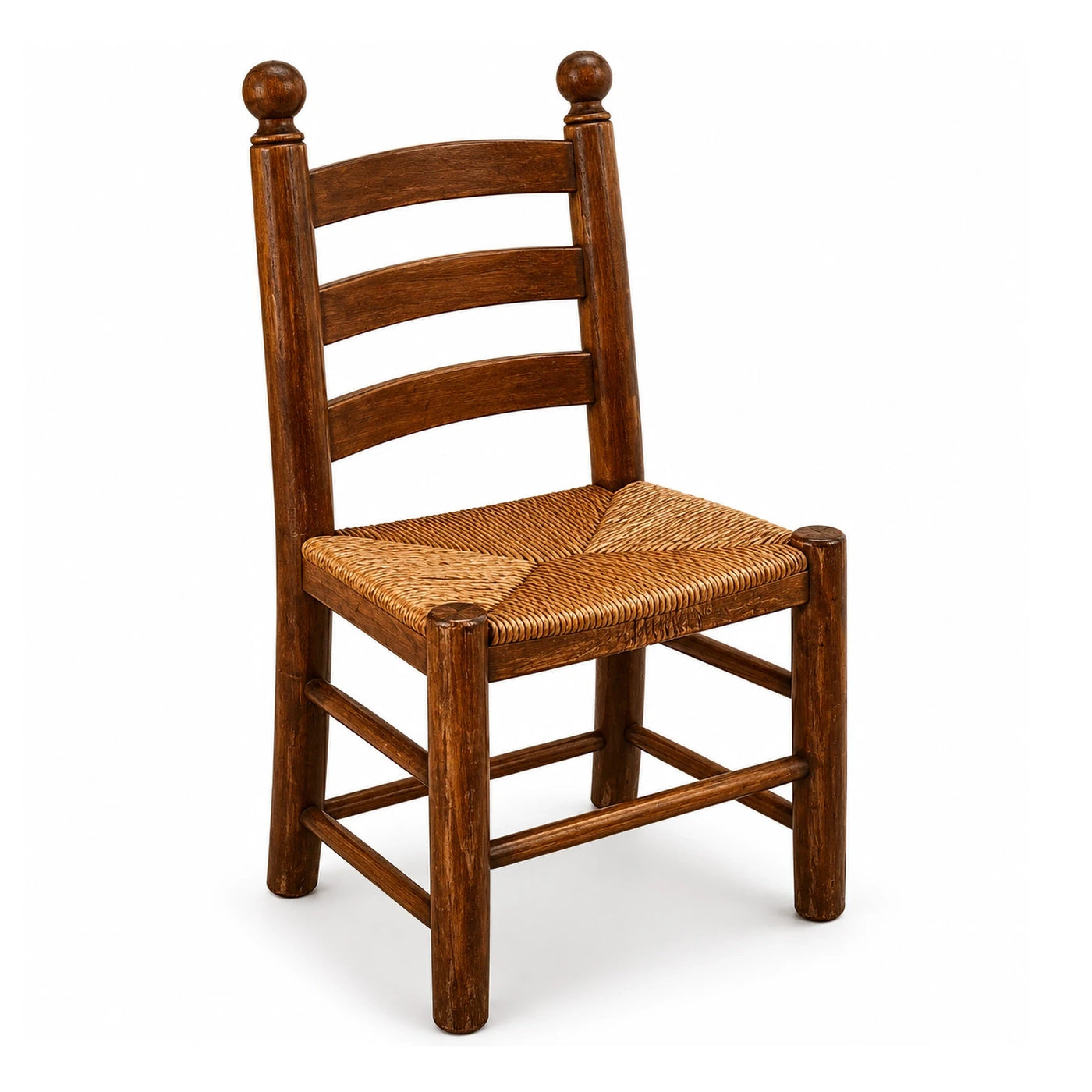 Wooden Ladder Back Chair with Woven Seat