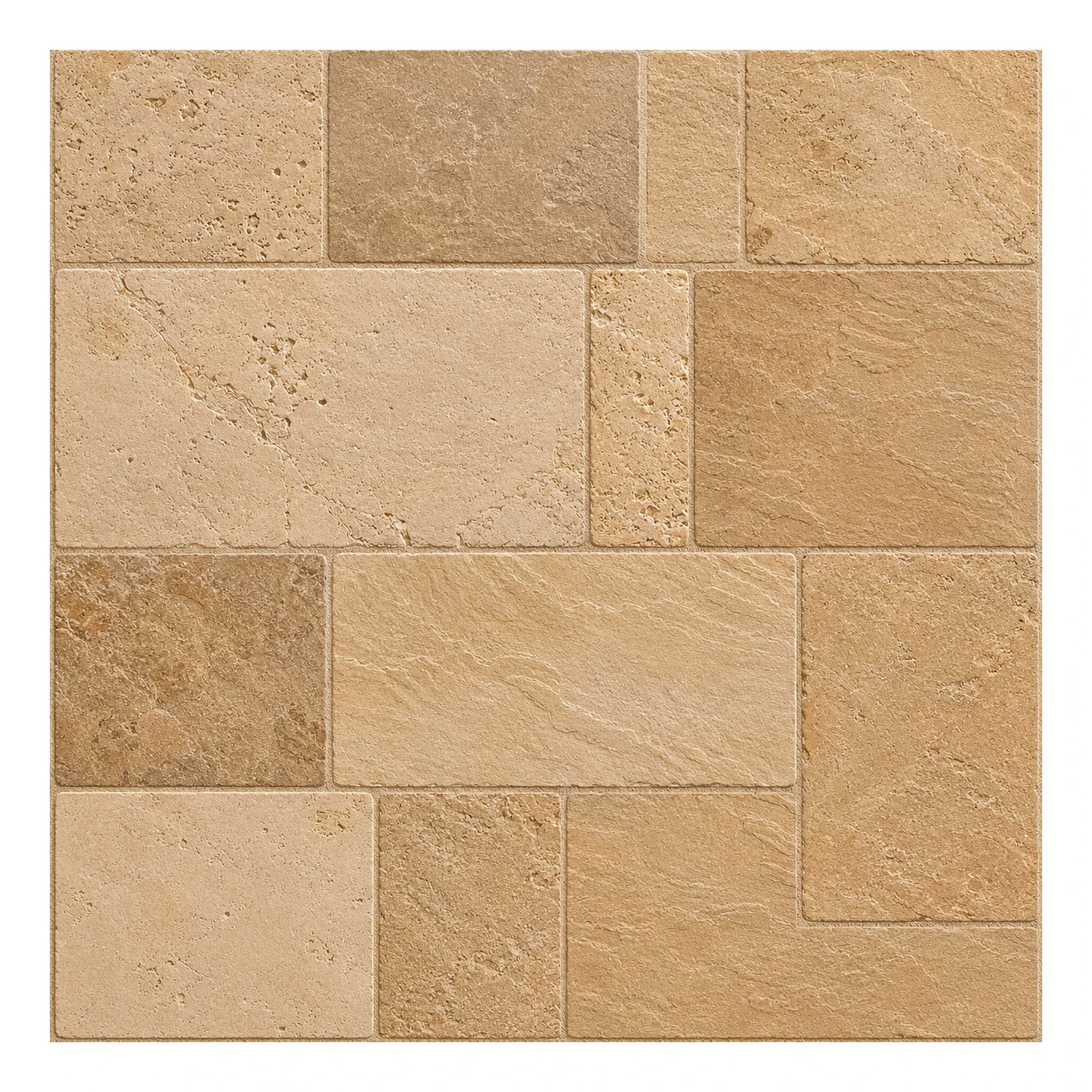 Beige Travertine Pattern Stone Floor Tiles