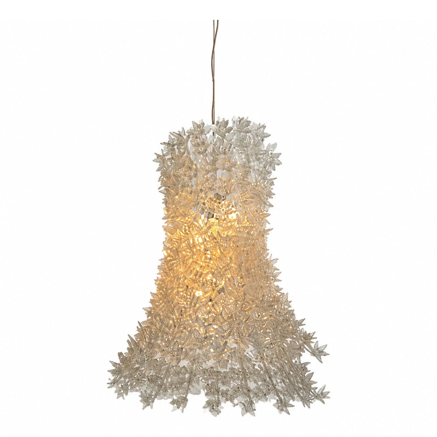 Clear Glass Leaf Cluster Pendant Light