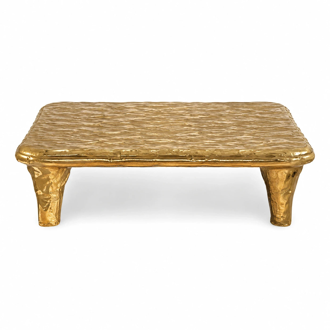 Gold Textured Metal Coffee Table