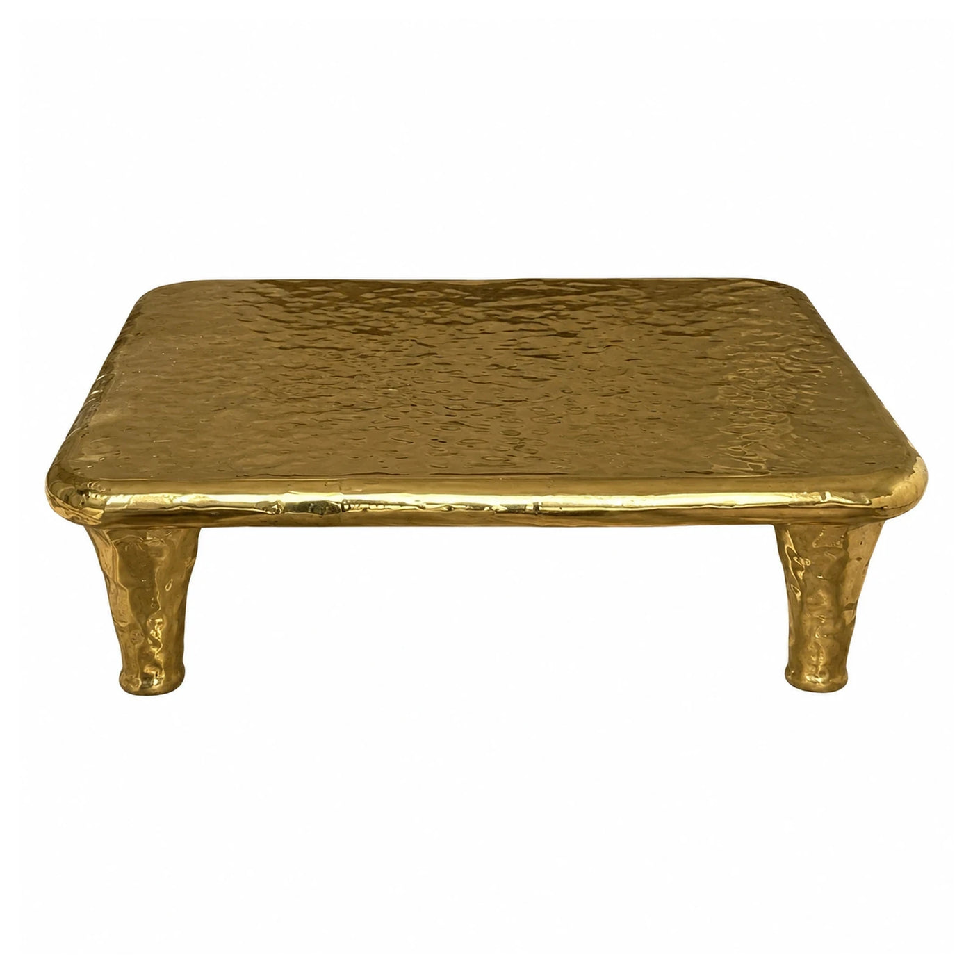 Gold Hammered Metal Coffee Table