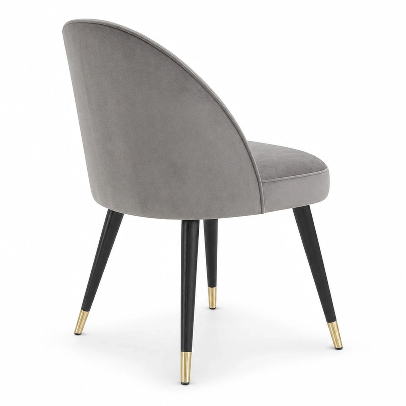 Grey Velvet Dining Chair with Gold Legs