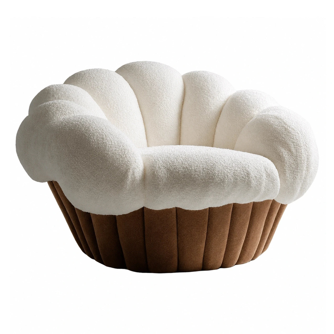 Cupcake Shaped Boucle Accent Chair