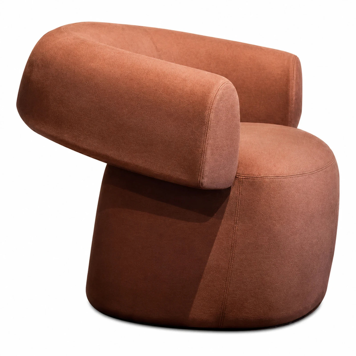 Brown Boucle Swivel Lounge Chair