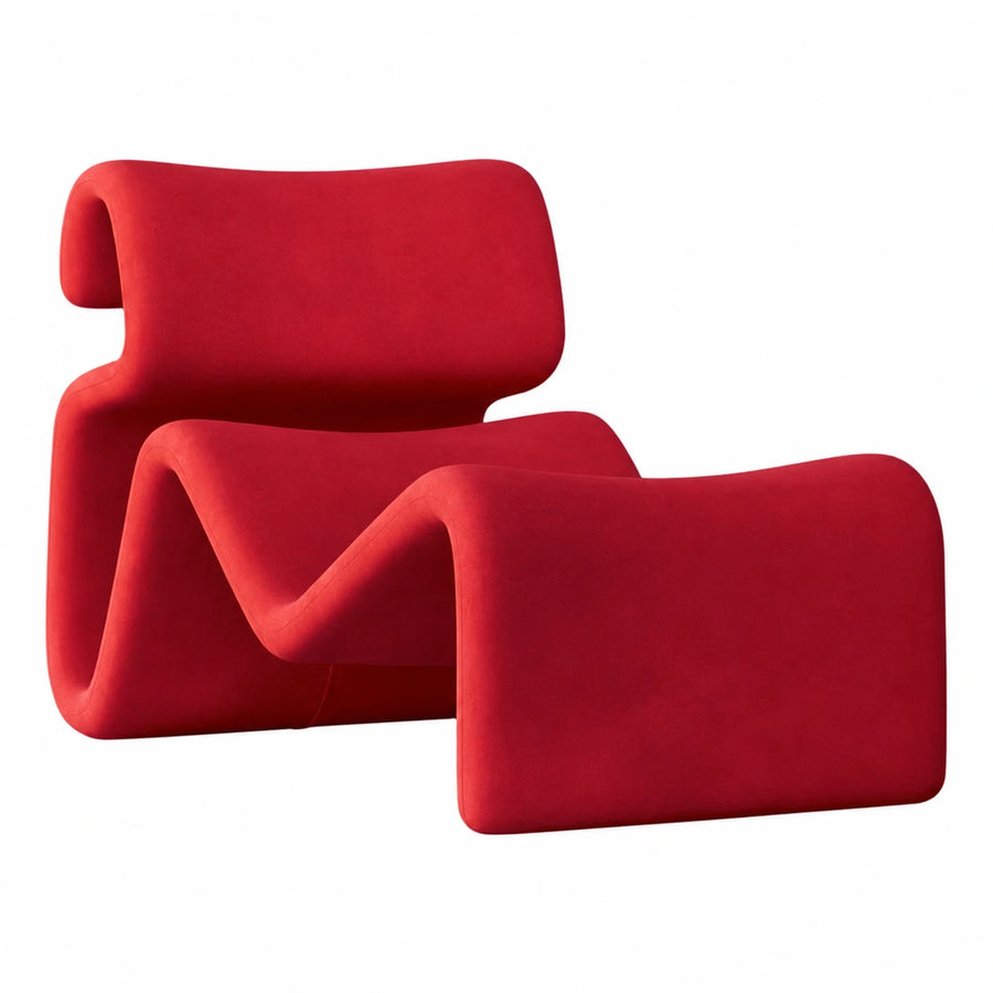 Red Modern Sculptural Lounge Chair