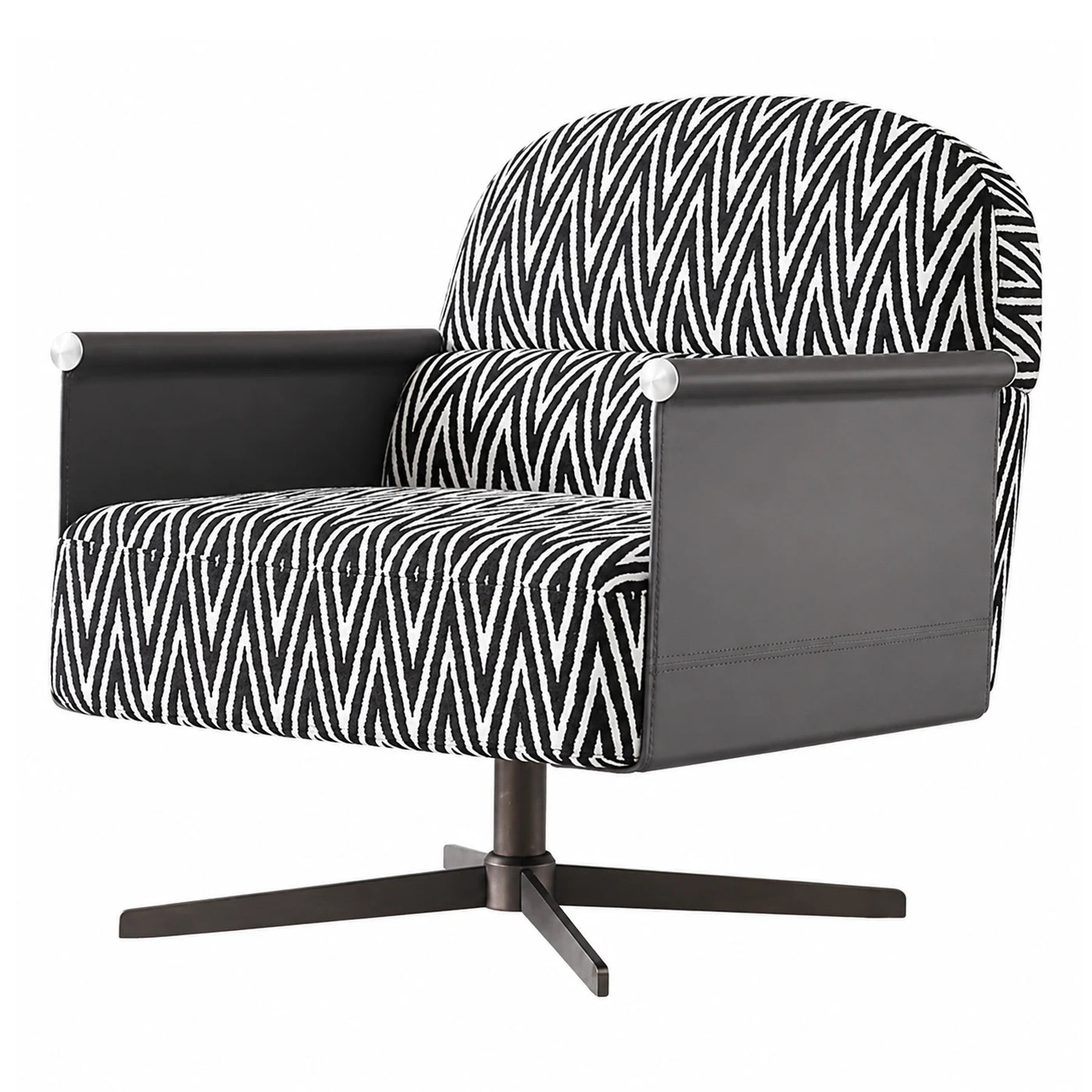 Black and White Zebra Print Swivel Accent Chair