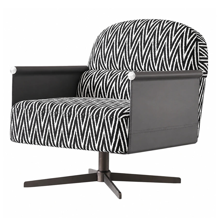 Black and White Zebra Print Swivel Accent Chair