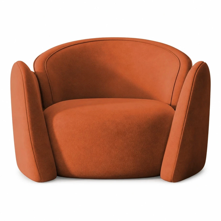 Modern Orange Fabric Lounge Chair
