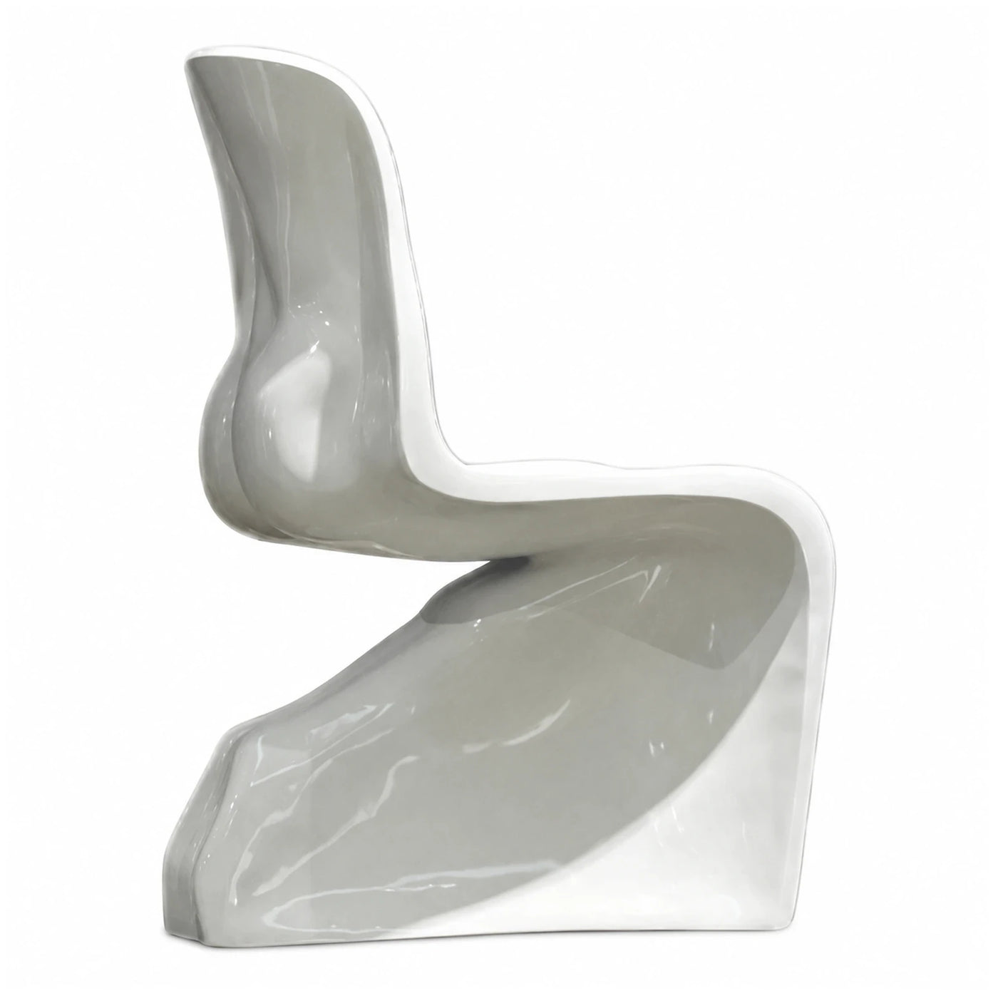 Glossy White S-Shaped Cantilever Chair