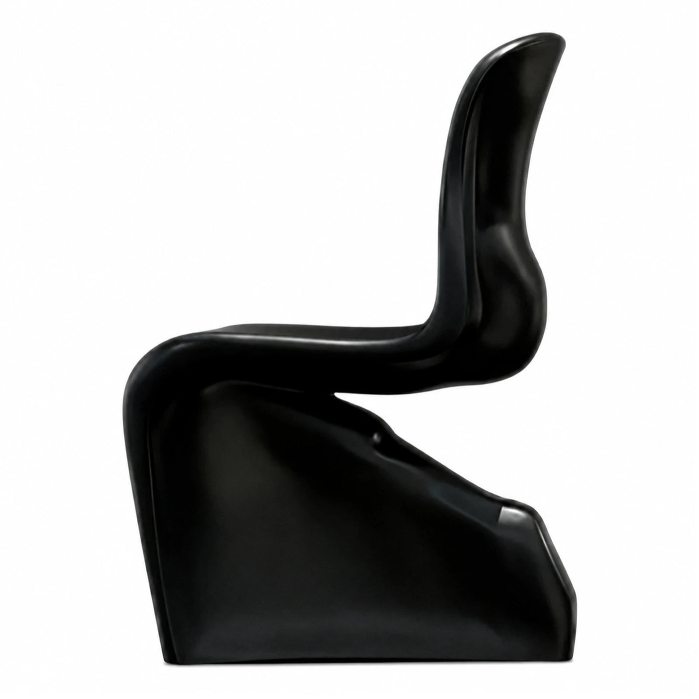Black Sculptural S-Shaped Cantilever Chair