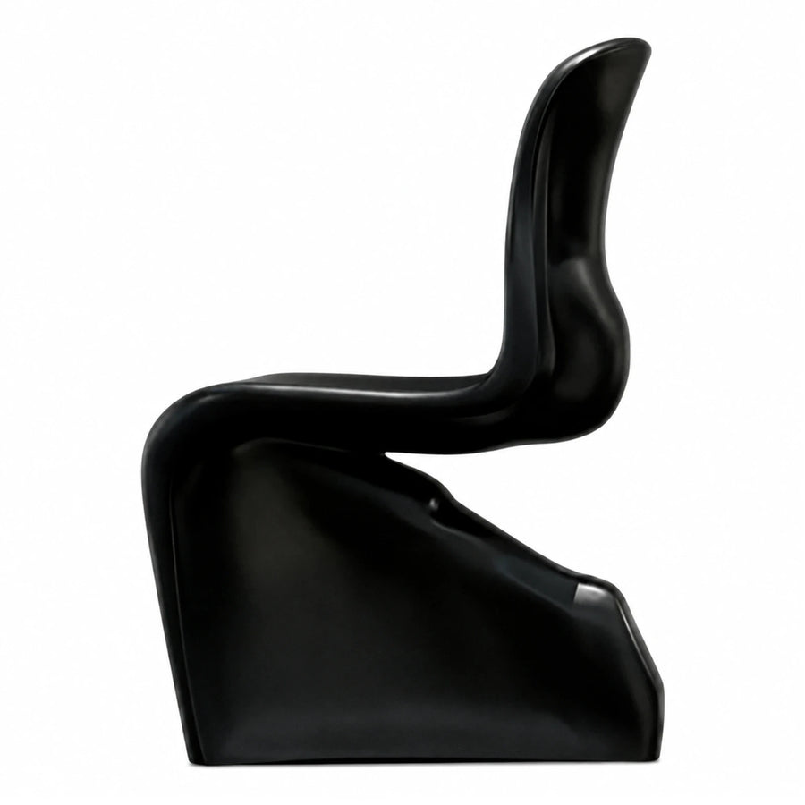 Black Sculptural S-Shaped Cantilever Chair