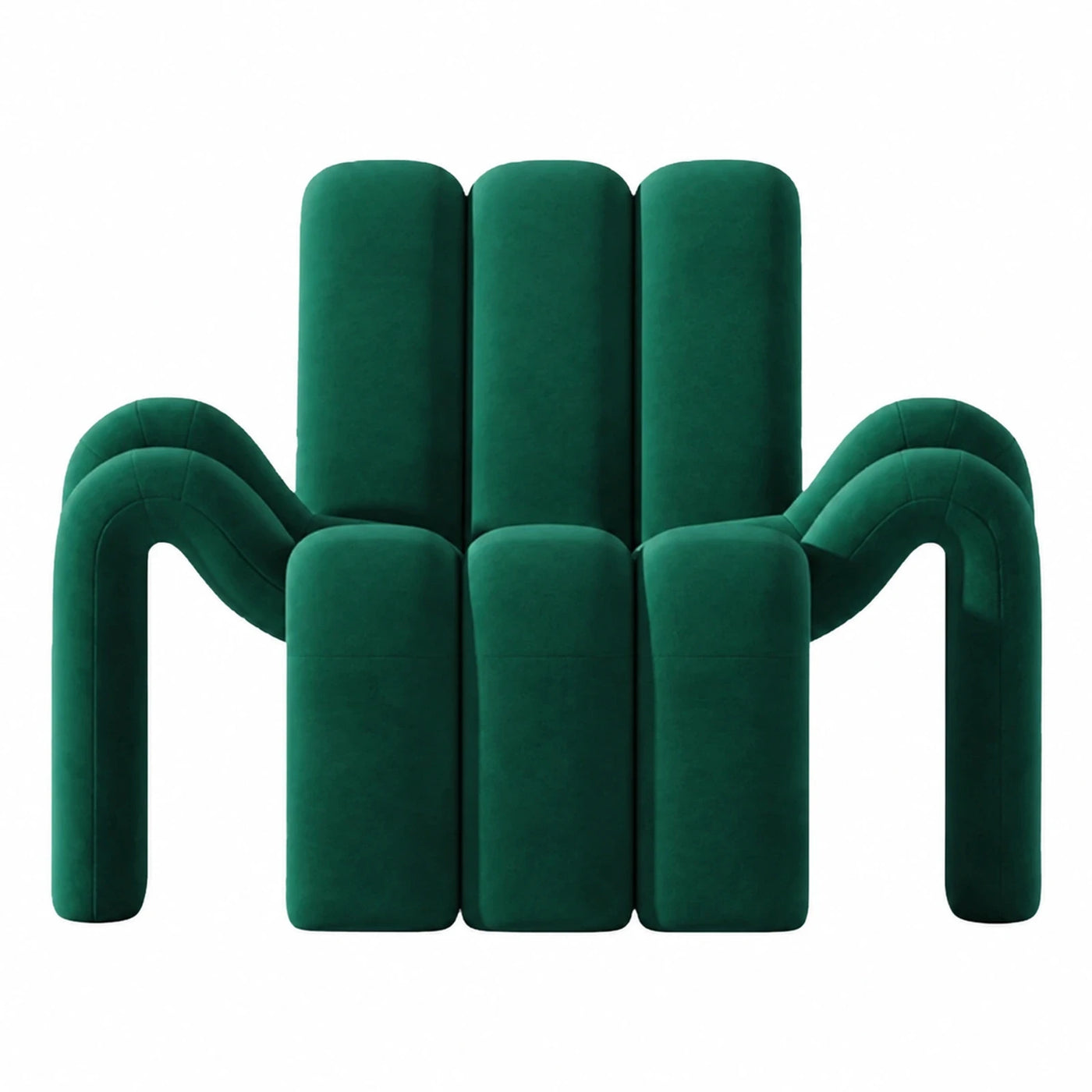 Green Velvet Sculptural Lounge Chair