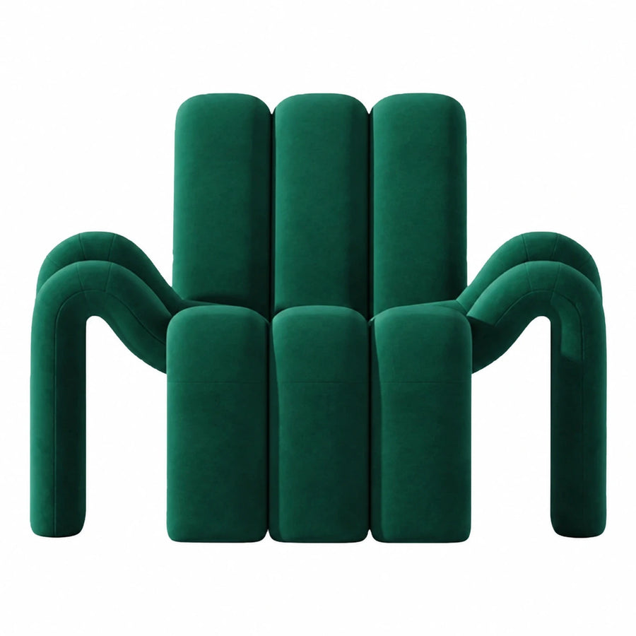 Green Velvet Sculptural Lounge Chair