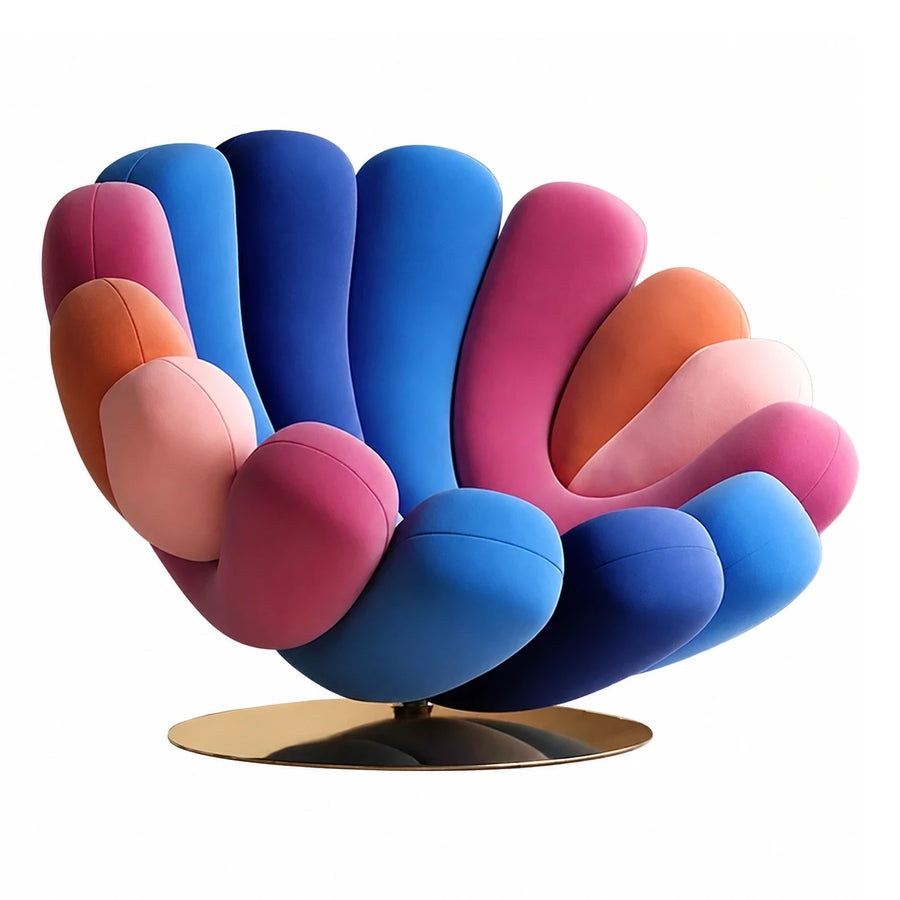 Multicolor Shell Shaped Swivel Lounge Chair
