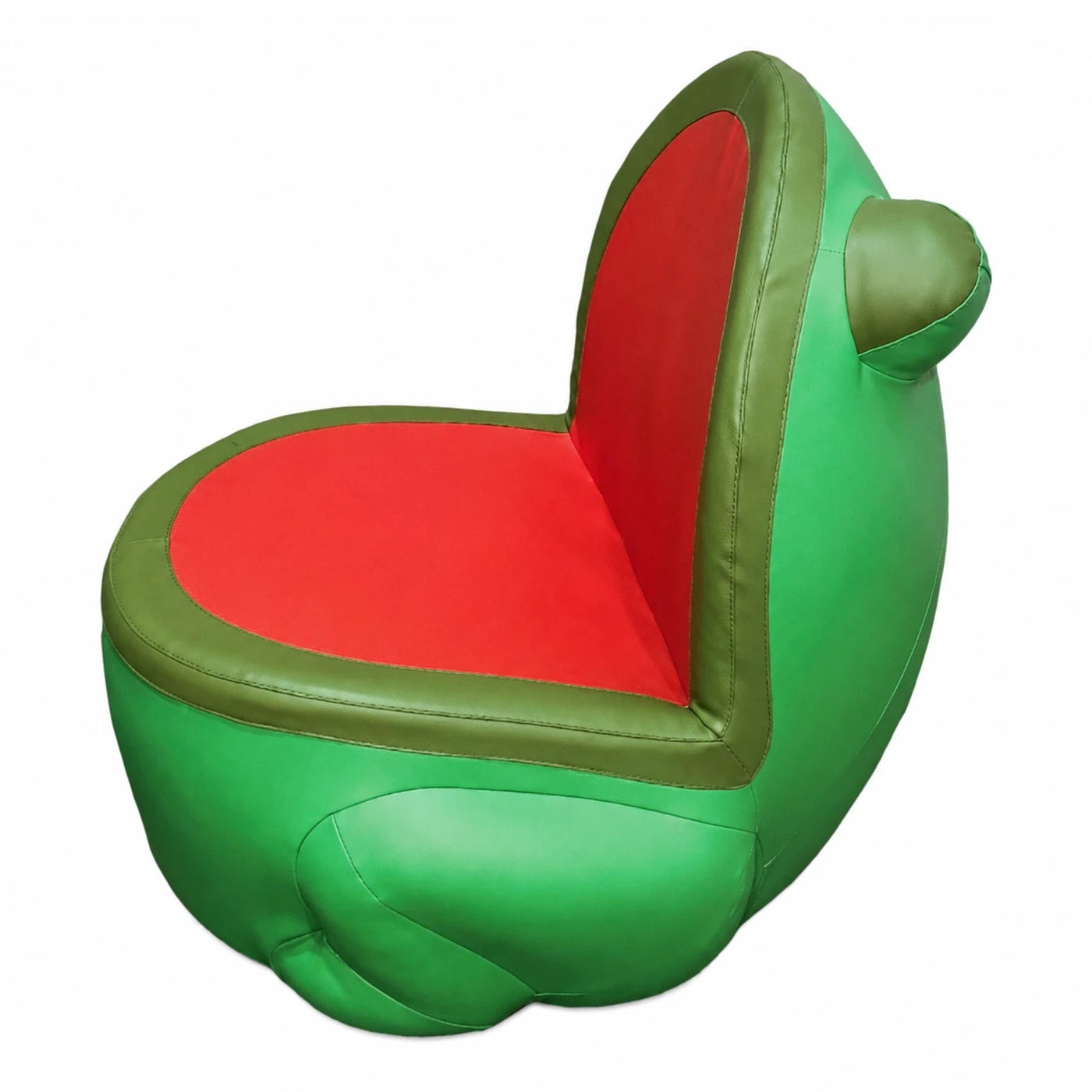 Green Frog Shaped Kids Chair with Red Seat