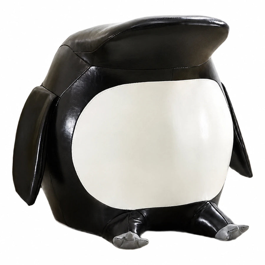 Penguin Shaped Leather Ottoman Stool