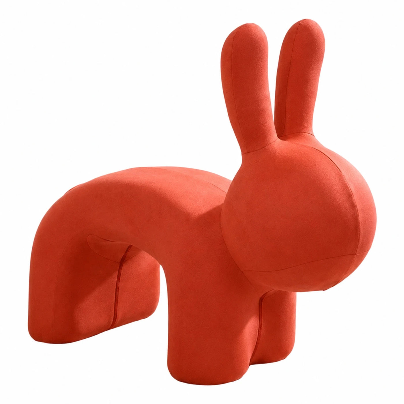 Orange Rabbit Shaped Upholstered Stool
