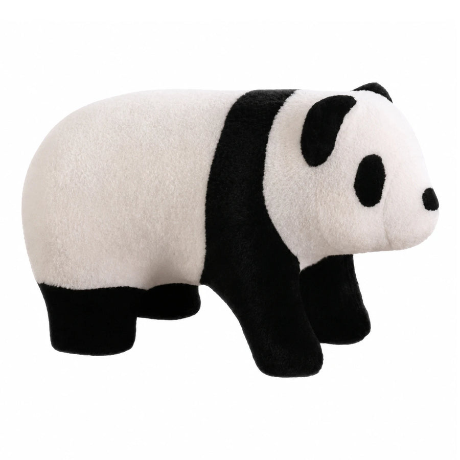 Panda Shaped Plush Ottoman Stool