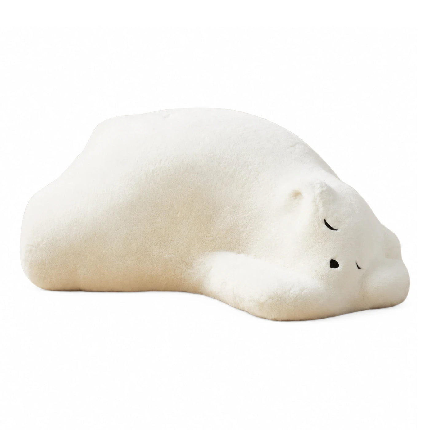 White Plush Sleeping Bear Pillow