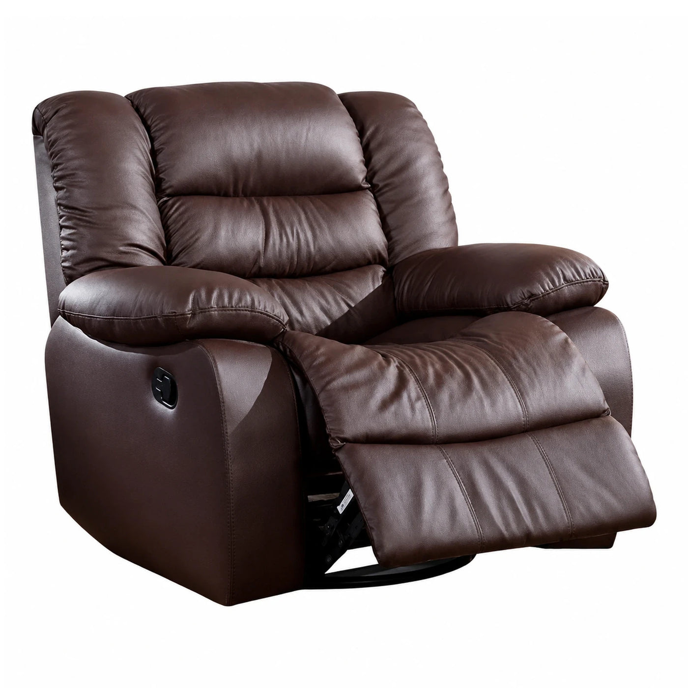 Brown Leather Recliner Armchair with Footrest