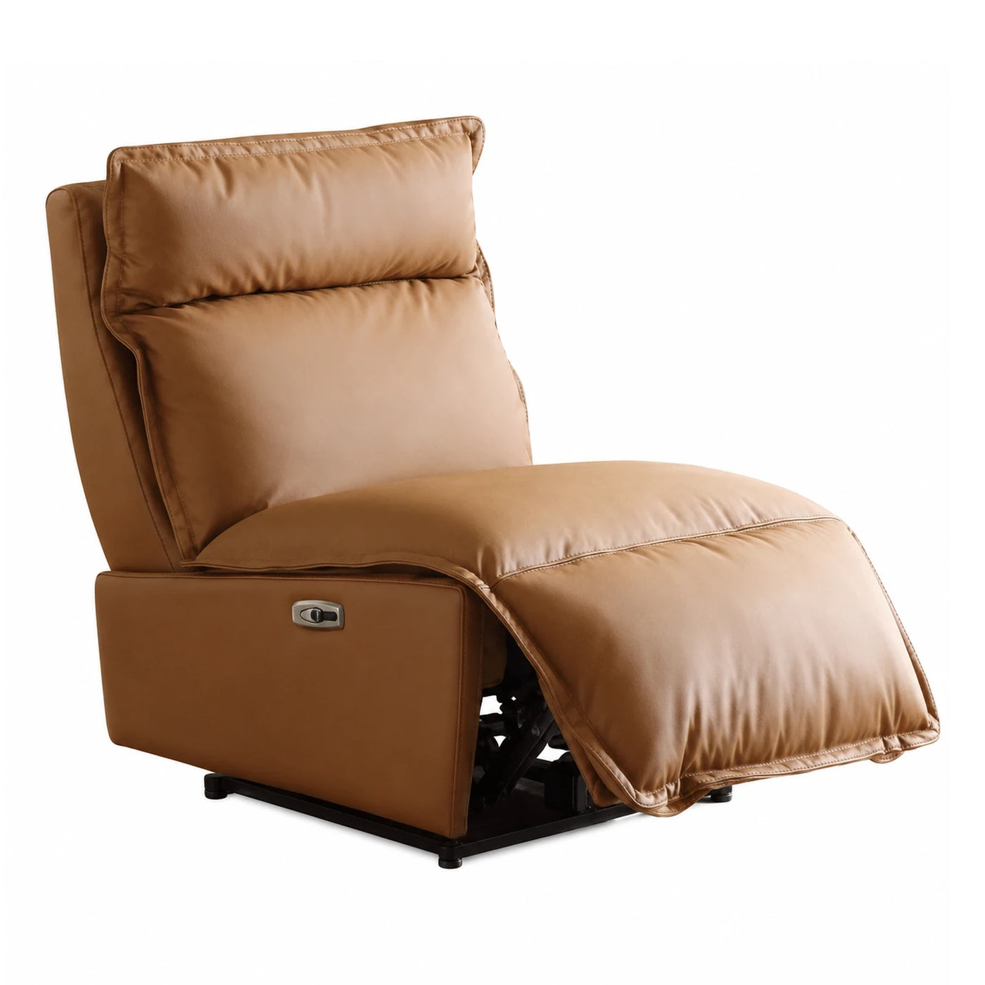 Brown Leather Recliner Chair with Footrest
