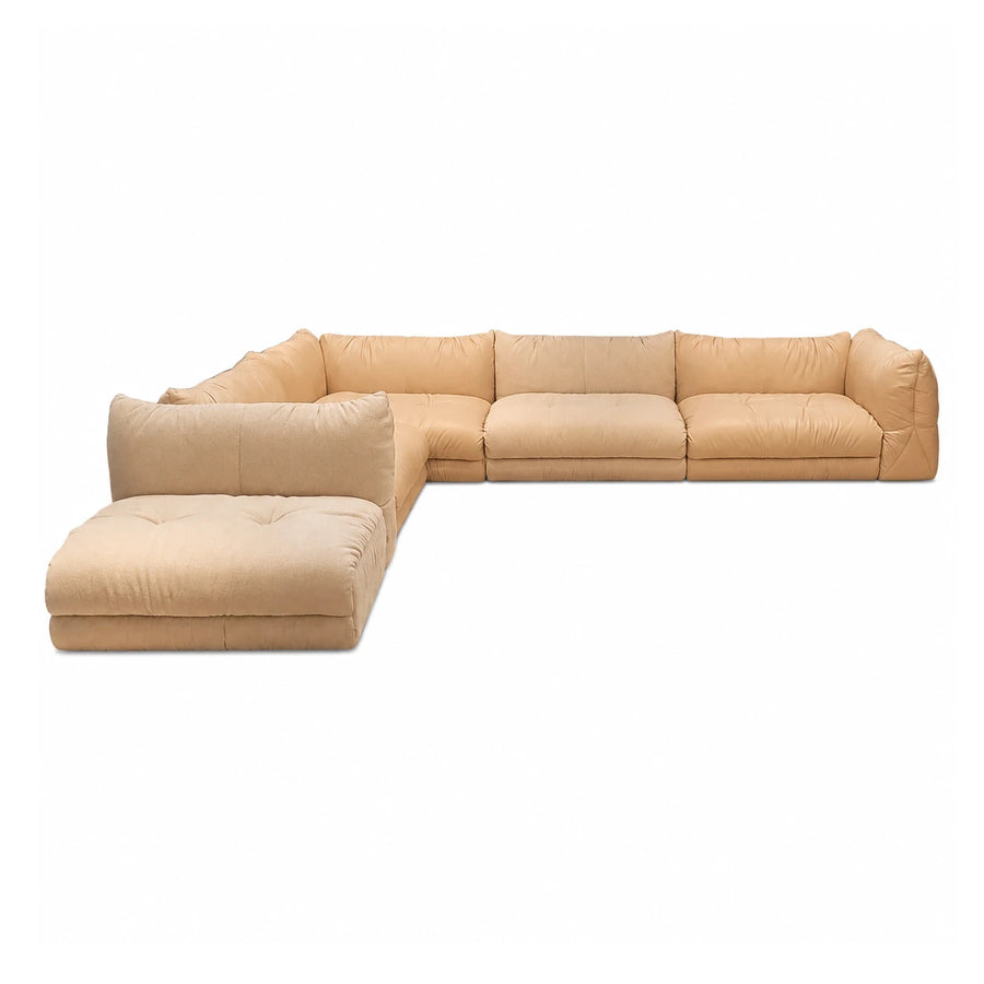 Fabric Linear Beige Modular Sectional Sofa with Chaise Sectionals