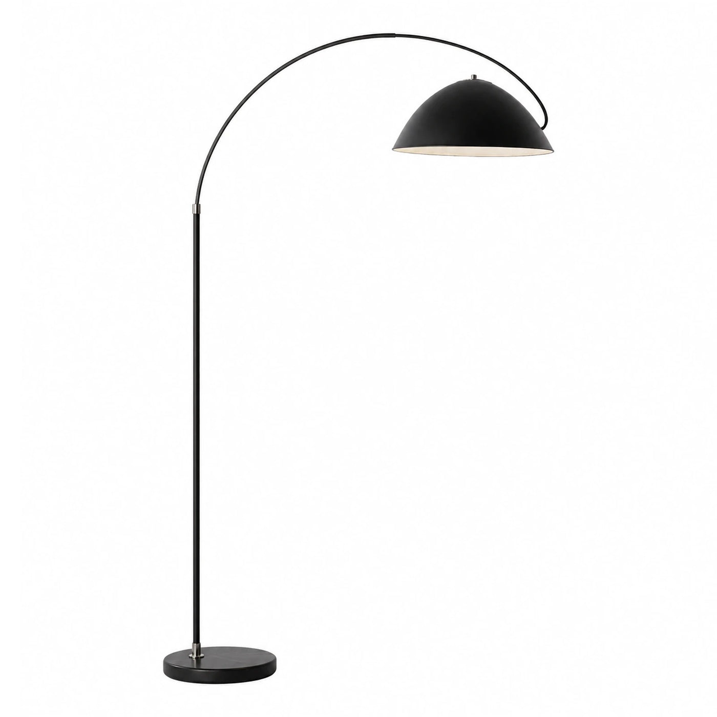 Black Arc Floor Lamp with Dome Shade