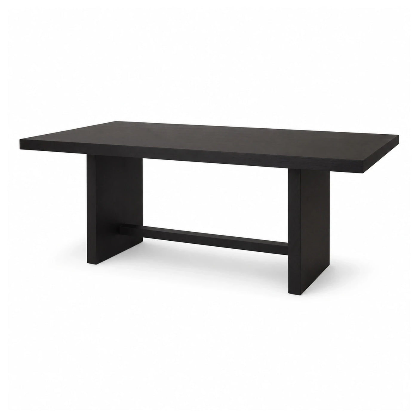 Black Rectangular Dining Table with Pedestal Base