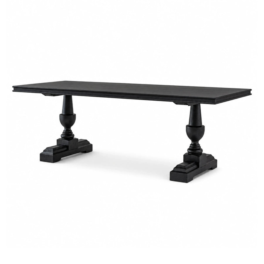 Black Double Pedestal Dining Table