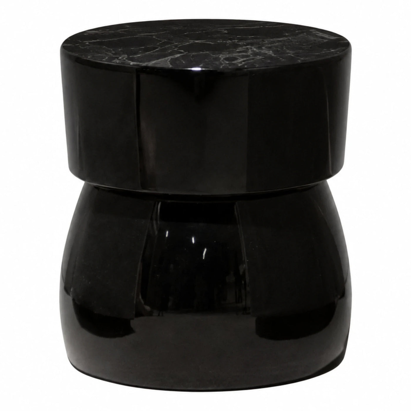 Black Marble Top Round Side Table