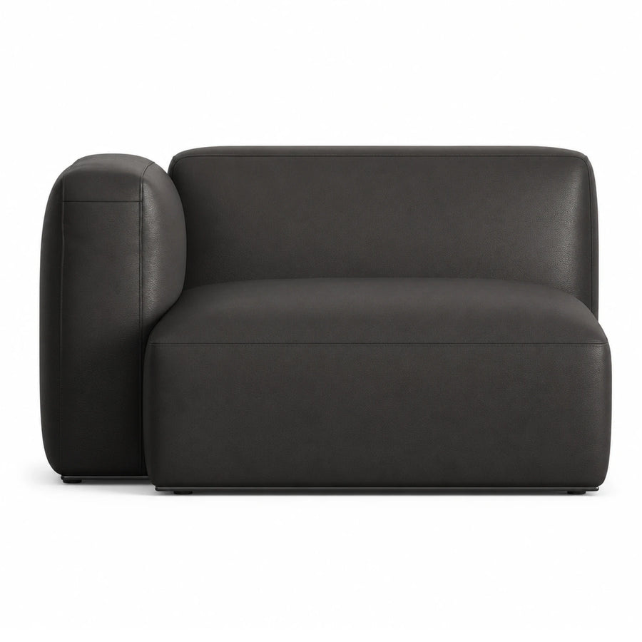 Black Leather Modular Sofa Sectional