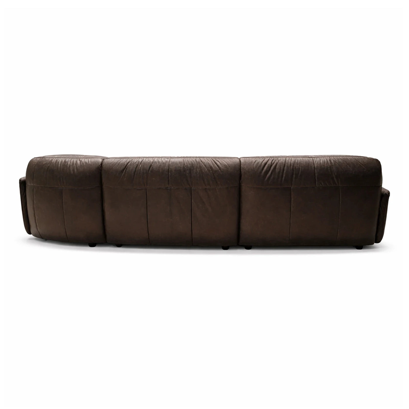Linear Dark Brown Leather Modular Sectional Sofa Sectionals
