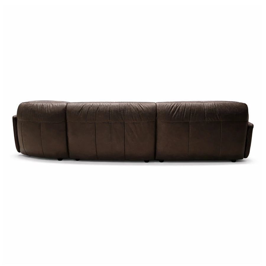 Linear Dark Brown Leather Modular Sectional Sofa Sectionals
