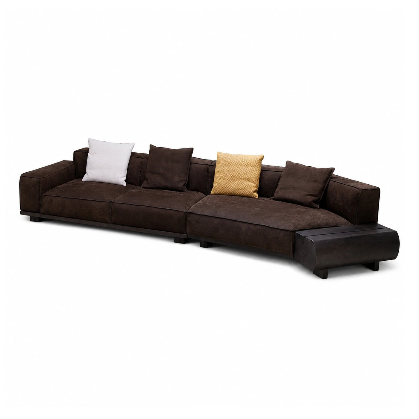 Dark Brown Modular Sectional Sofa with Chaise