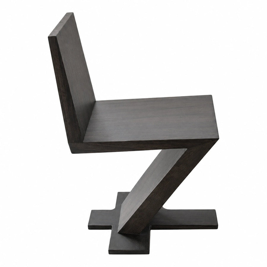 Dark Wood Zigzag Dining Chair