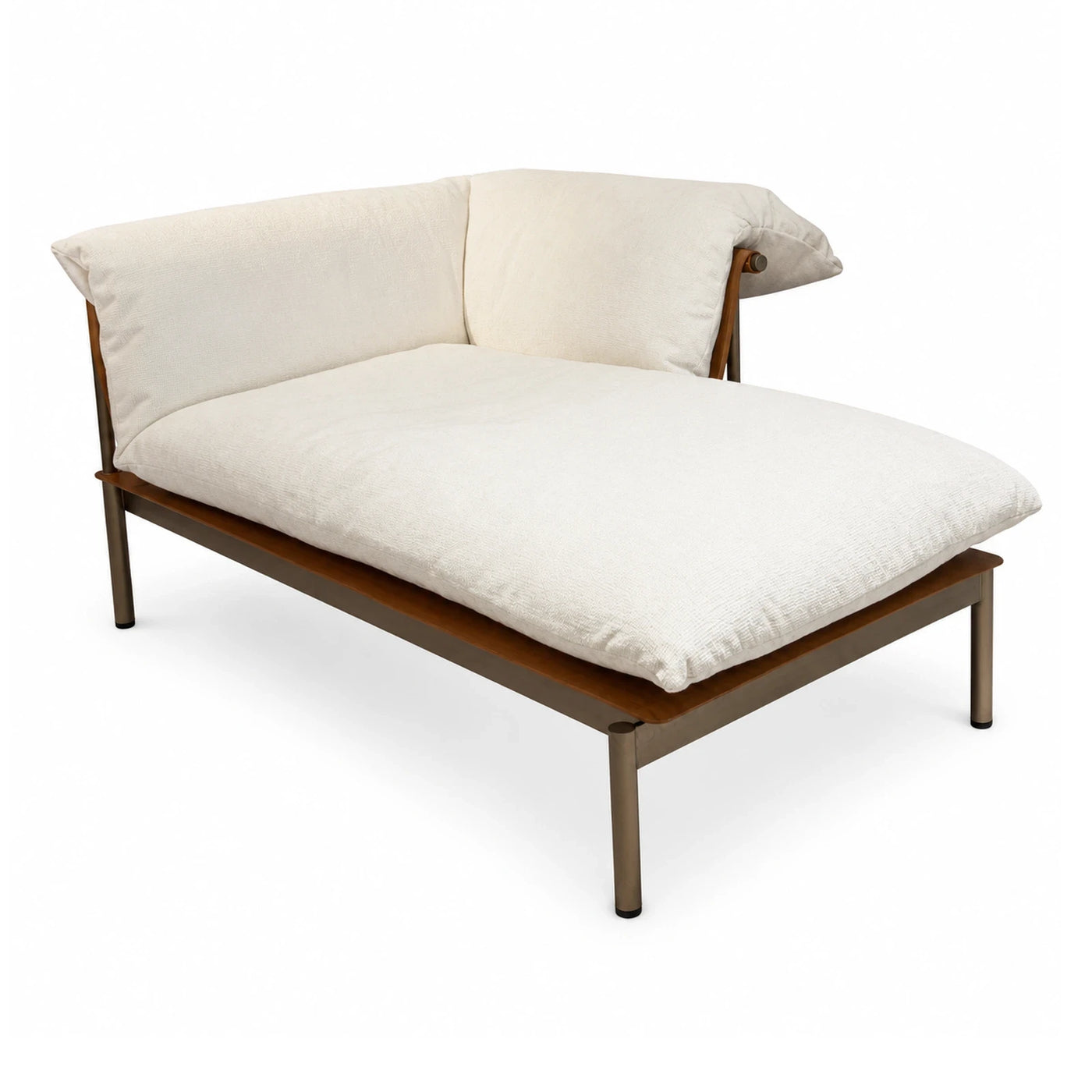 Cream Fabric Daybed with Wood and Metal Frame
