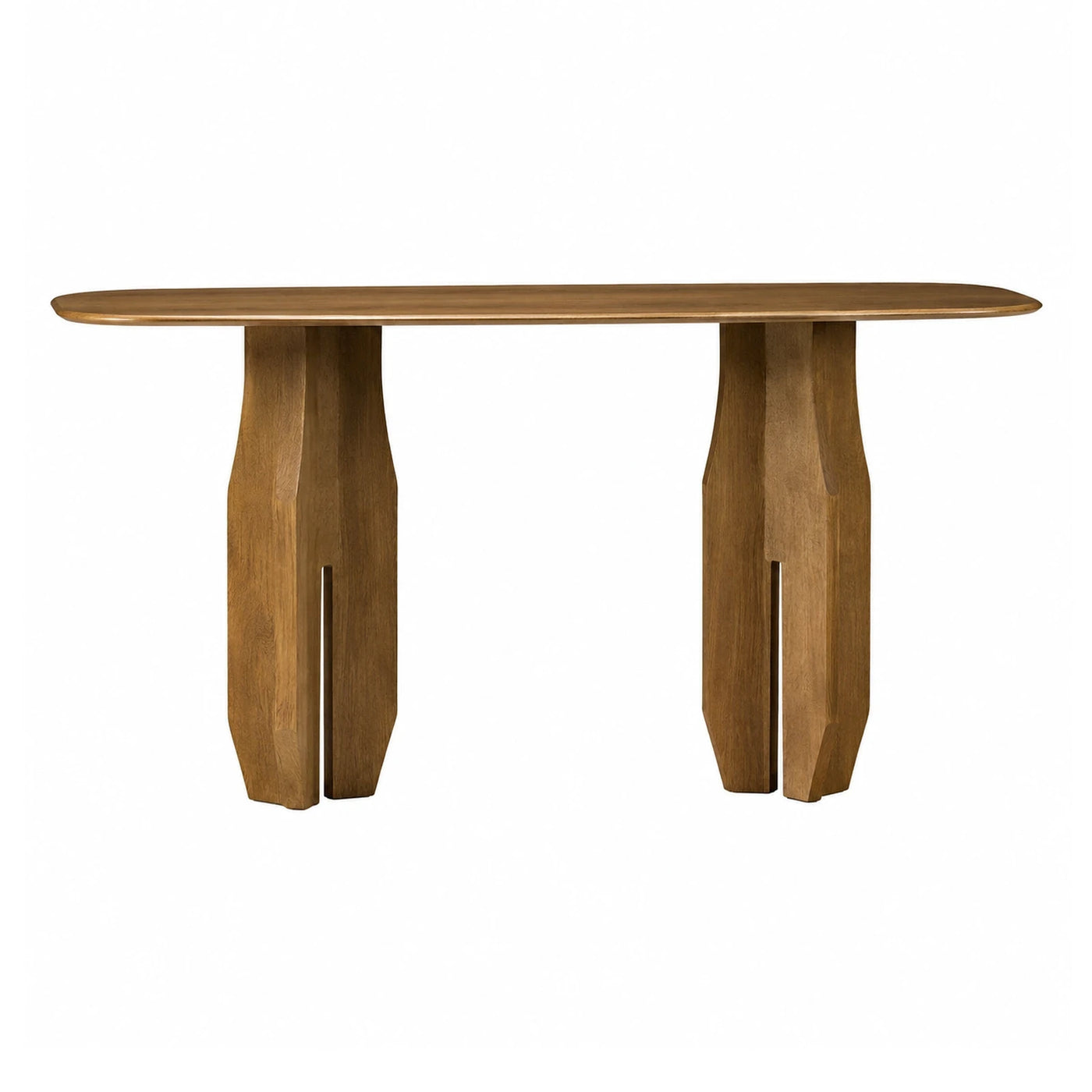Solid Wood Oval Dining Table with Sculptural Legs