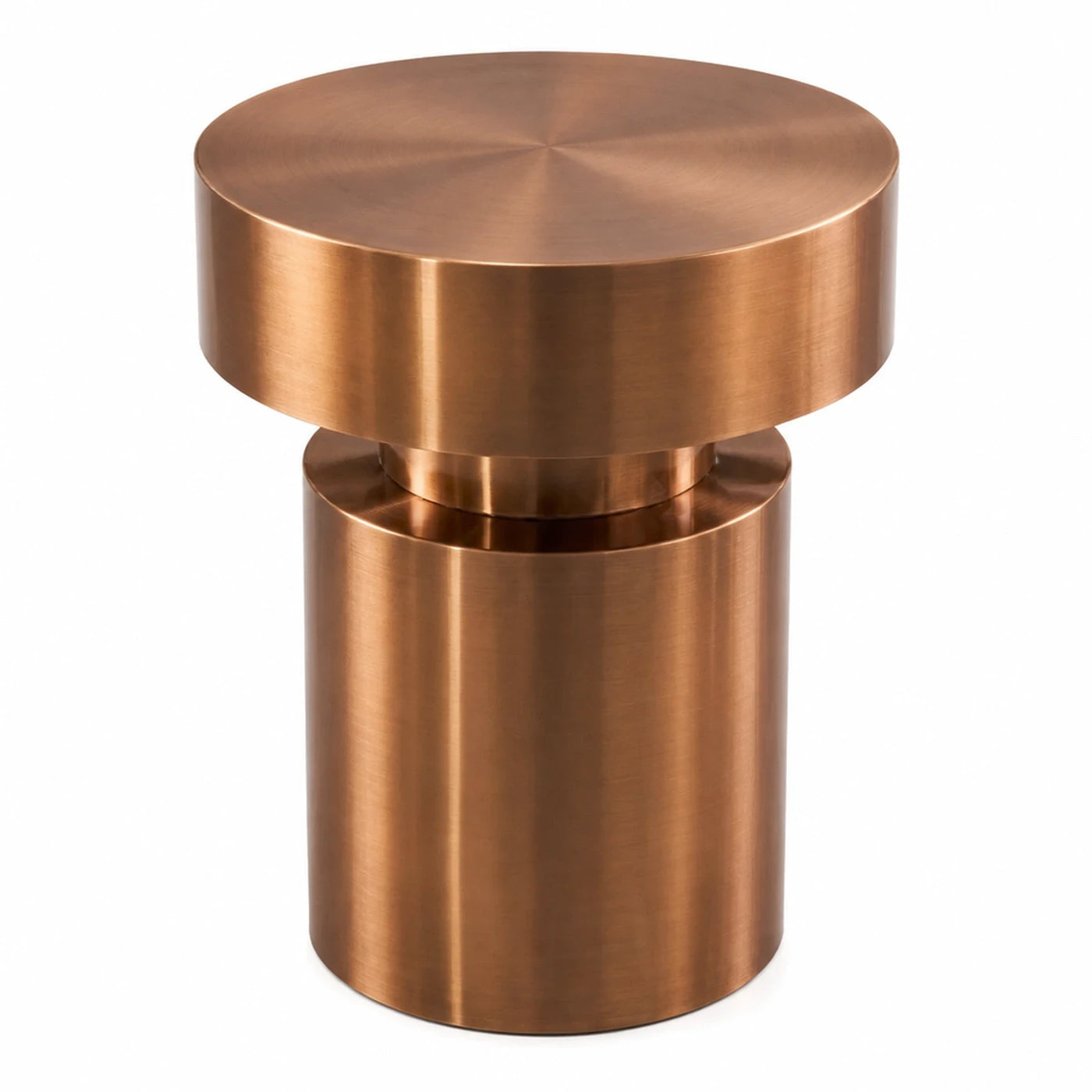 Brushed Copper Metal Side Table